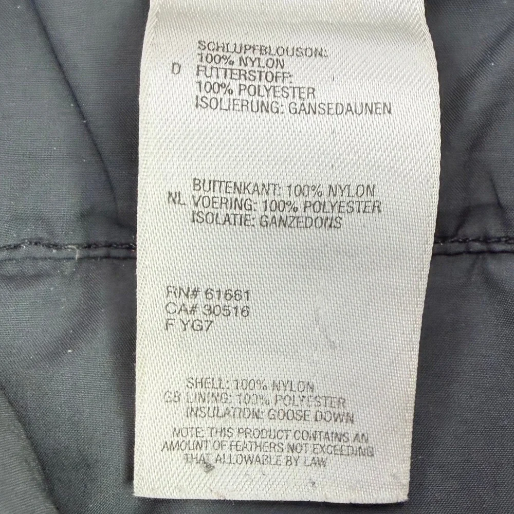 The North Face 550 Down Puffer Jacket Mens Medium Black‎ Quilted Full Zip Coat
